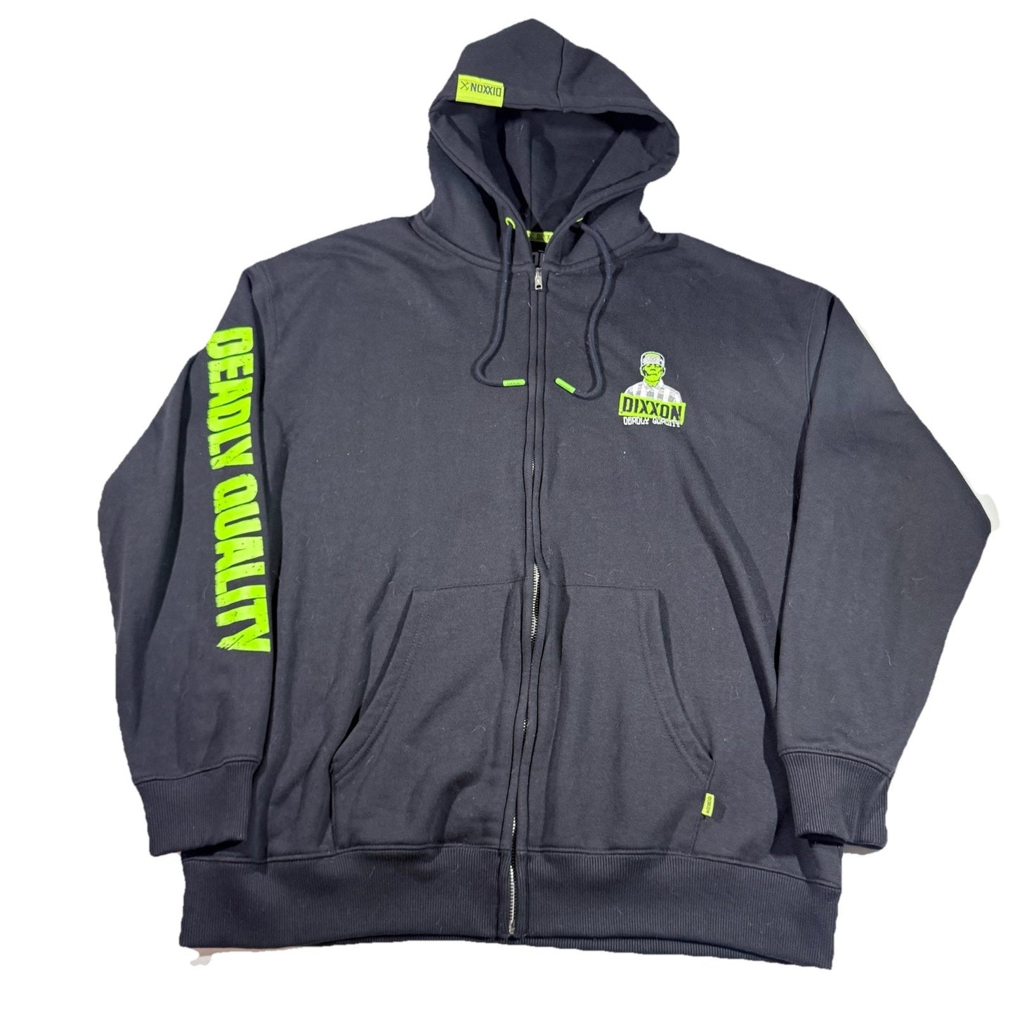 Dixxon Hoodie XL Deadly Quality Zip Up Frankenstein Graphic Black Sweatshirt