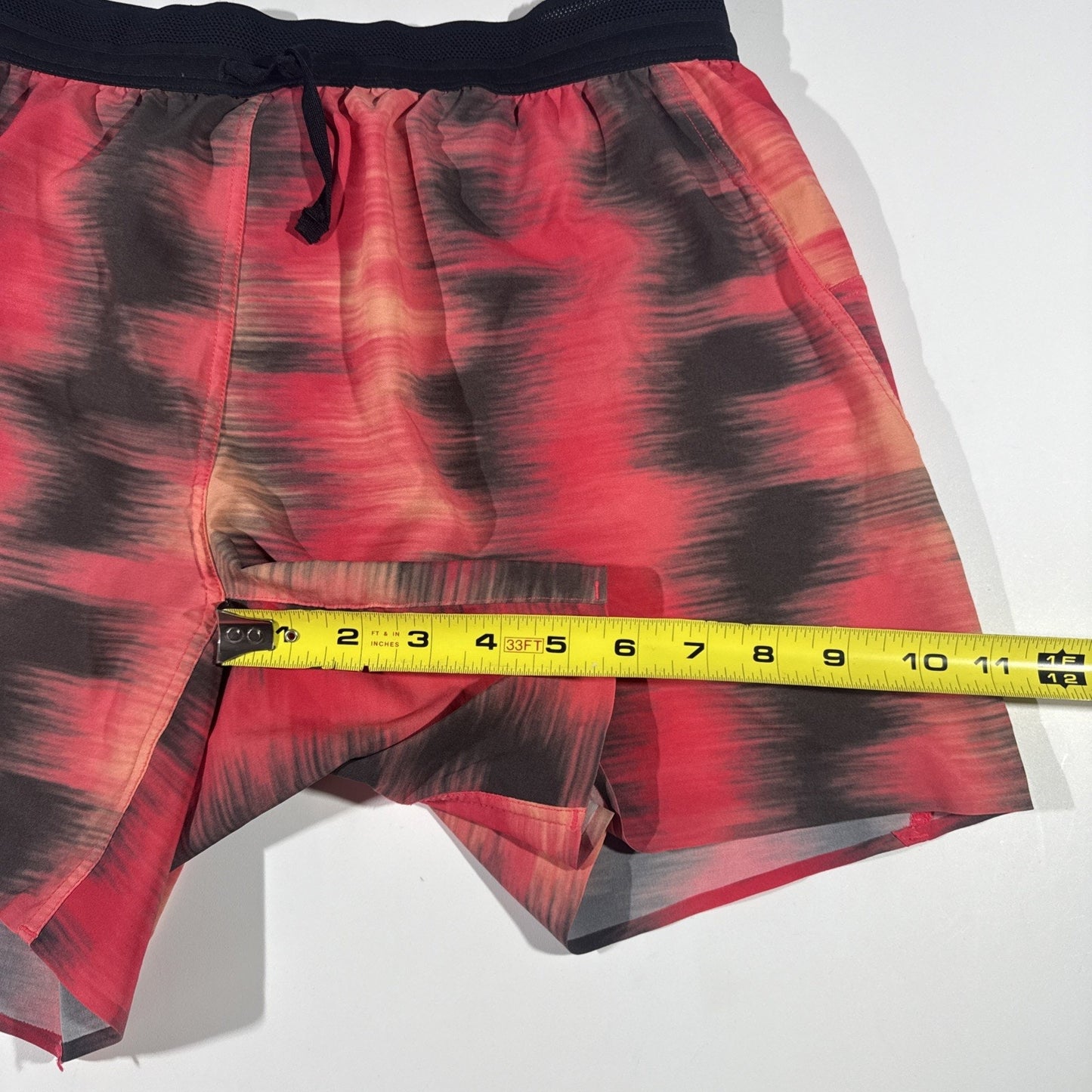 Janji 6” AFO Middle Running Shorts Men’s Medium Red Black Tie Dye Lightweight