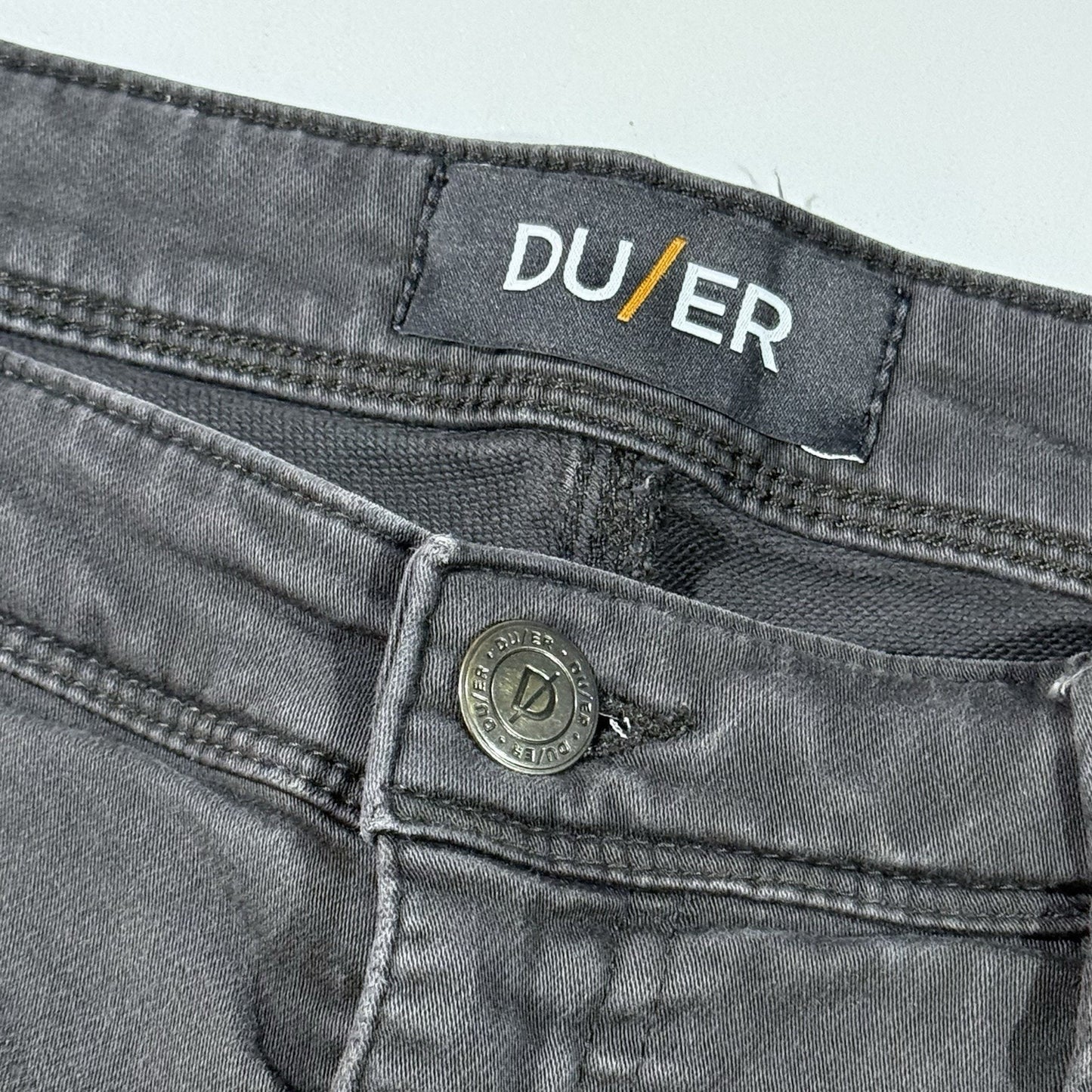 DUER Pants Mens 36x30 Gray N2X Slim Fit No Sweat Stretch Performance Chino