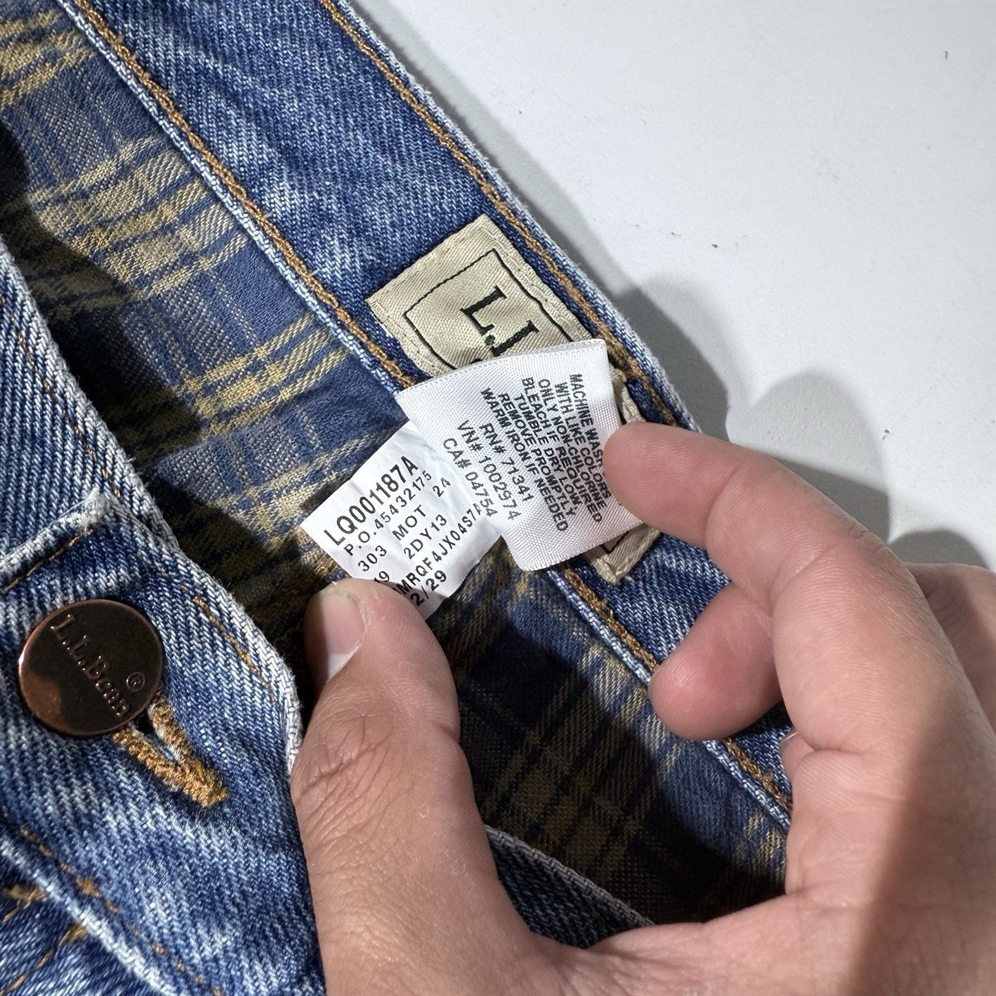 L.L. Bean Classic Fit Flannel Lined Jeans Men’s 42x29 Blue Denim