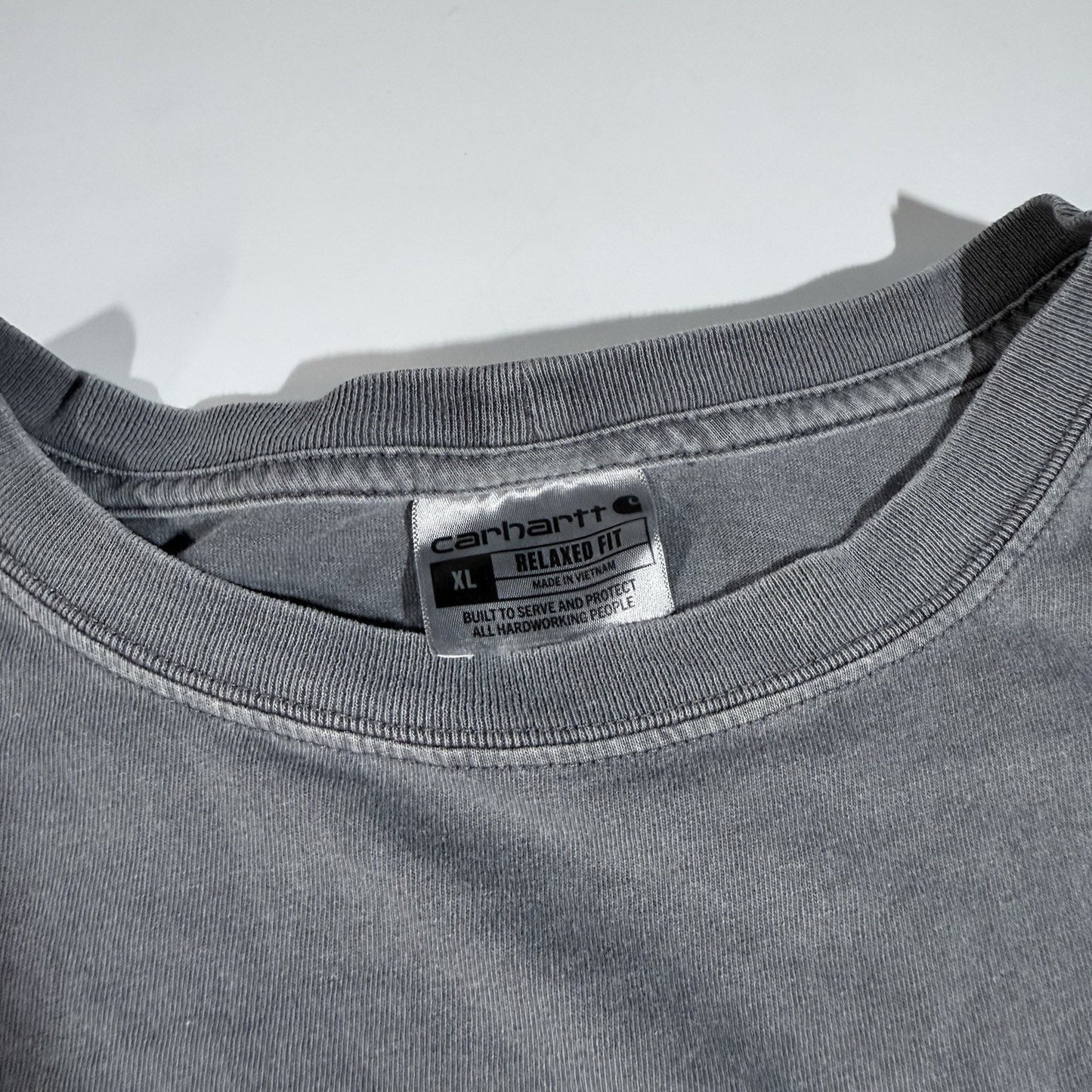 Carhartt Shirt Men XL Gray K87 Pocket T Workwear Loose Fit Casual 100% Cotton