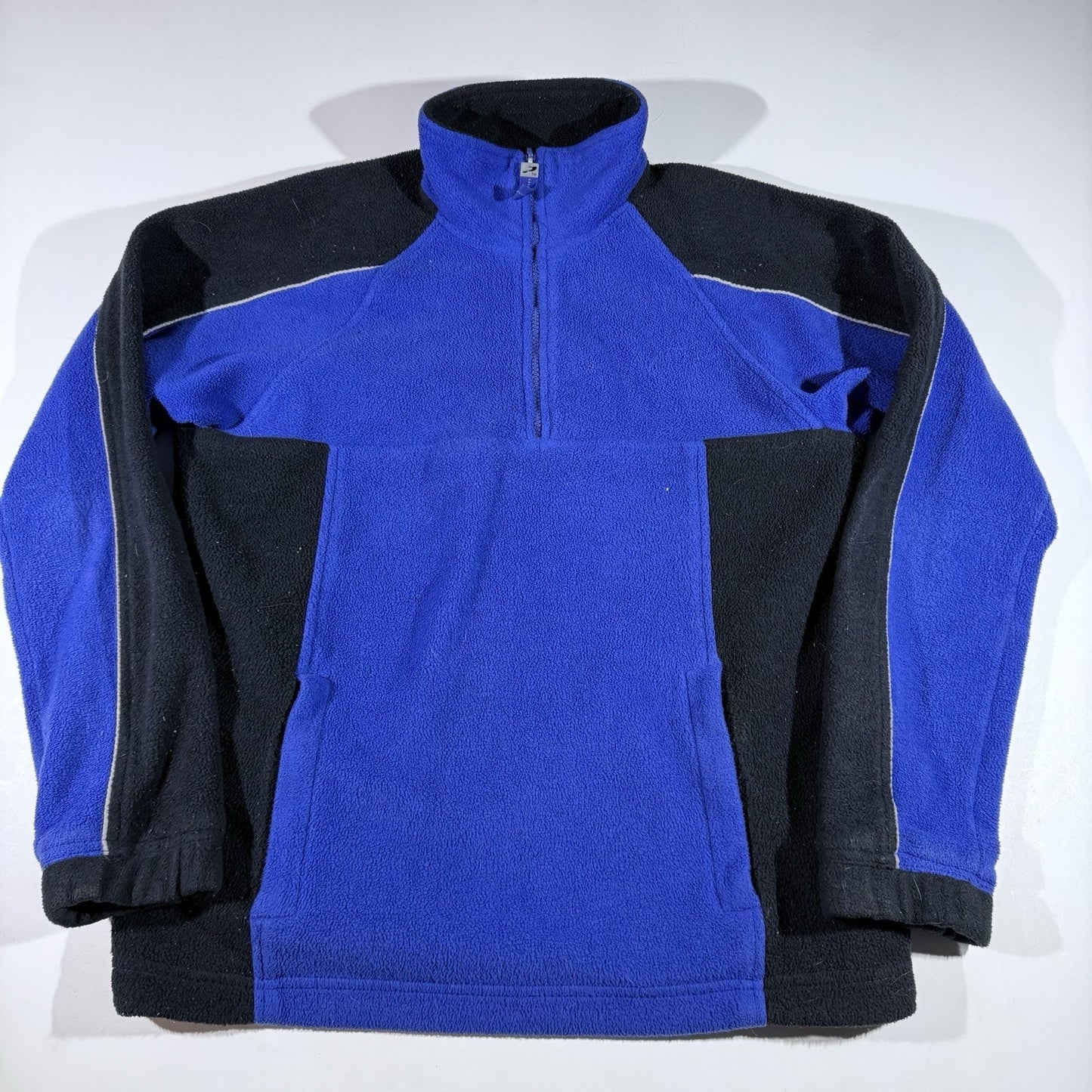 ProSpirit Y2K Fleece Pullover Men’s Medium 1/4 Zip Blue Black Vintage 90s Jacket