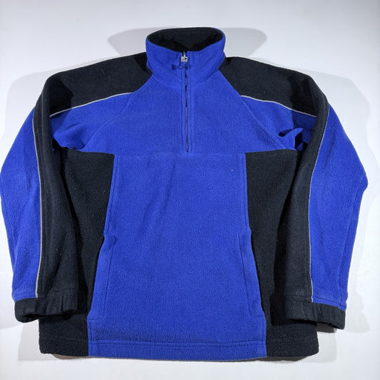 ProSpirit Y2K Fleece Pullover Men’s Medium 1/4 Zip Blue Black Vintage 90s Jacket