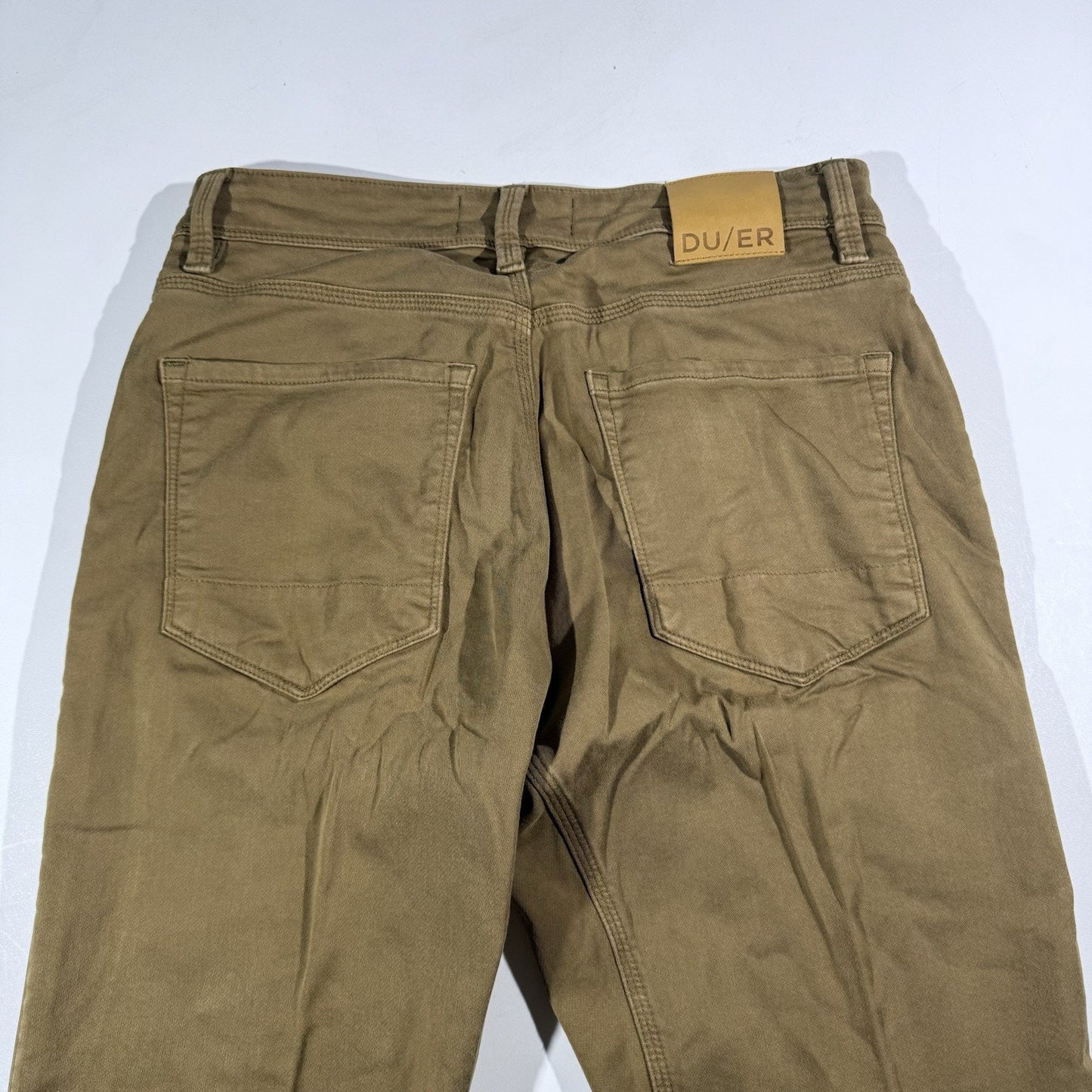 Duer DU/ER N2X Pants Men's 30x32 Brown Performance Denim Relaxed Fit Khakis