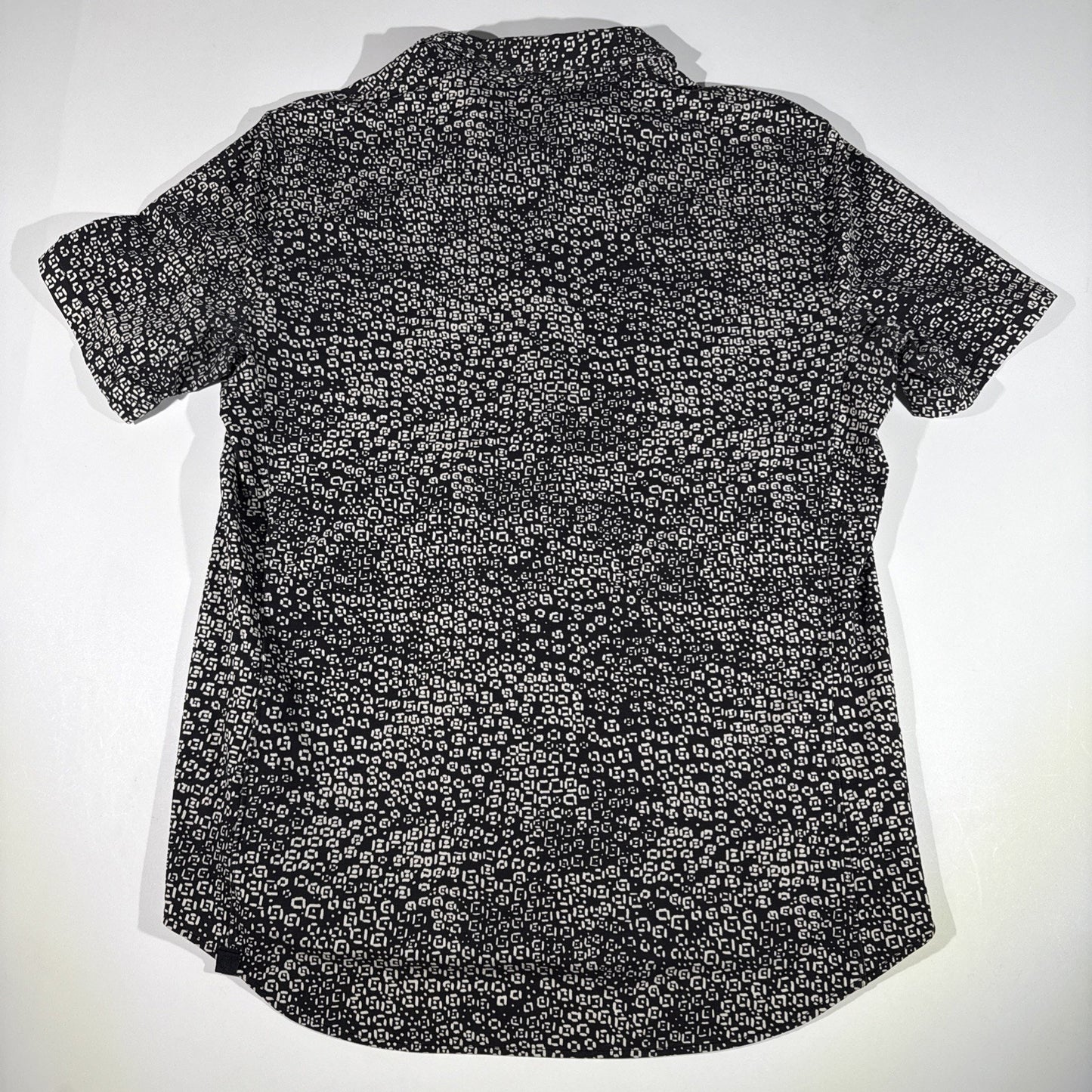 Lululemon Commission Short Sleeve Shirt Black White Patterned Button Up Mens L