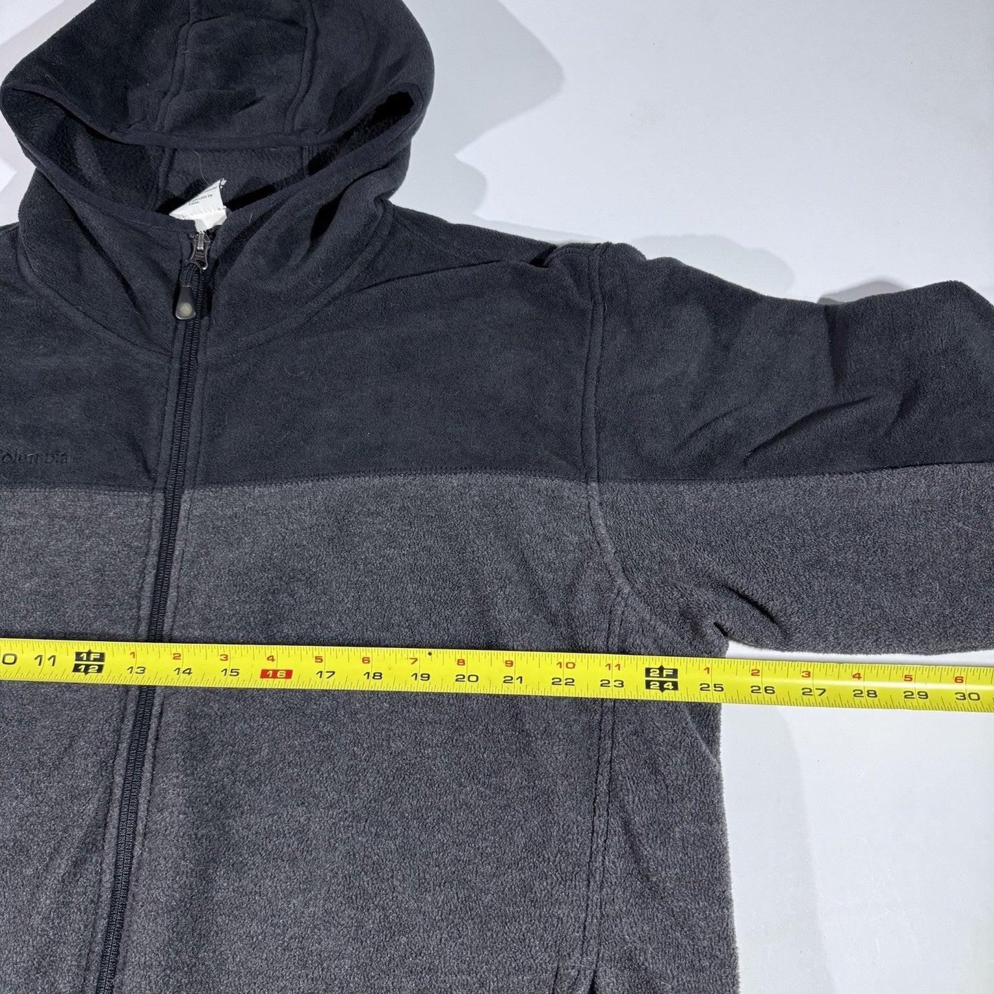 Columbia Men’s Fleece Hoodie Jacket XL Full Zip Gray Black Warm Softshell