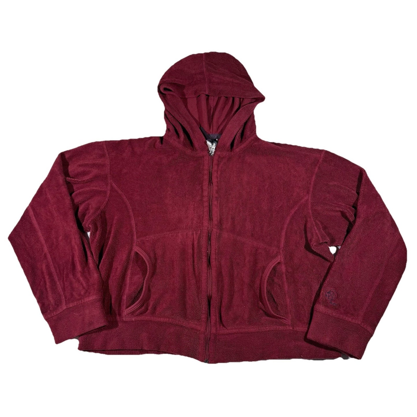 Patagonia Rhythm Fleece Hoodie Womens Medium Red Full Zip Jacket Sweater