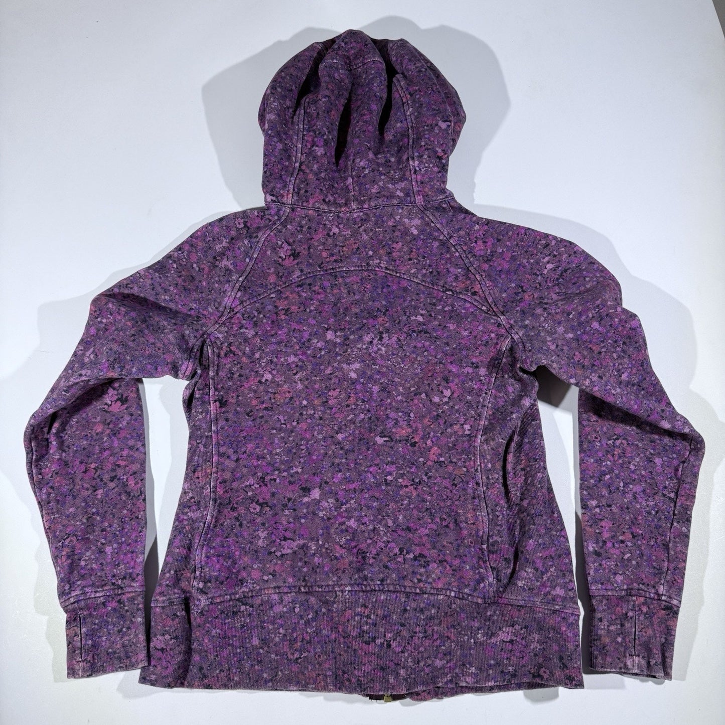 RARE Lululemon Scuba Hoodie II Women’s 12 Purple Floral Spritz Print Zip Jacket