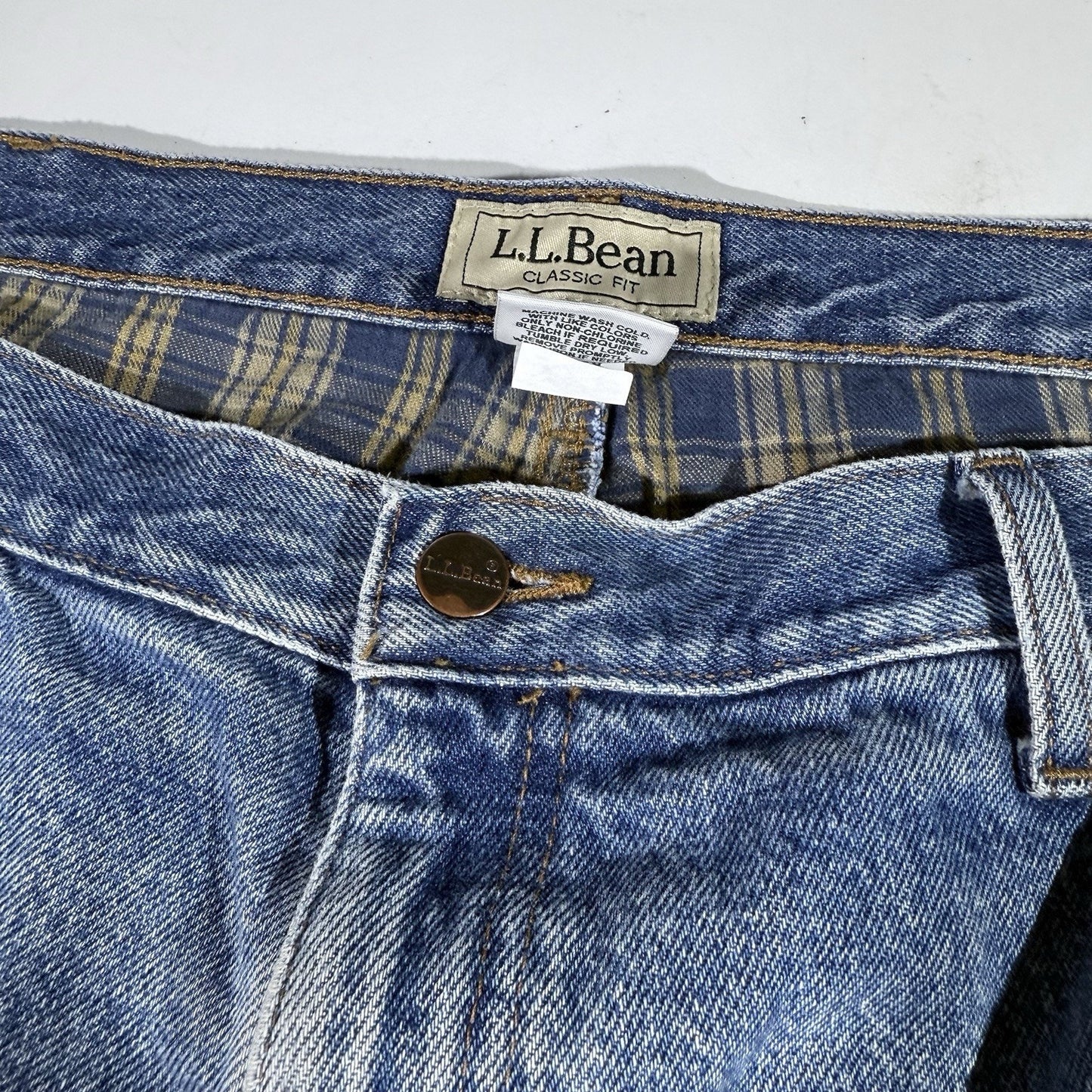 L.L. Bean Classic Fit Flannel Lined Jeans Men’s 42x29 Blue Denim
