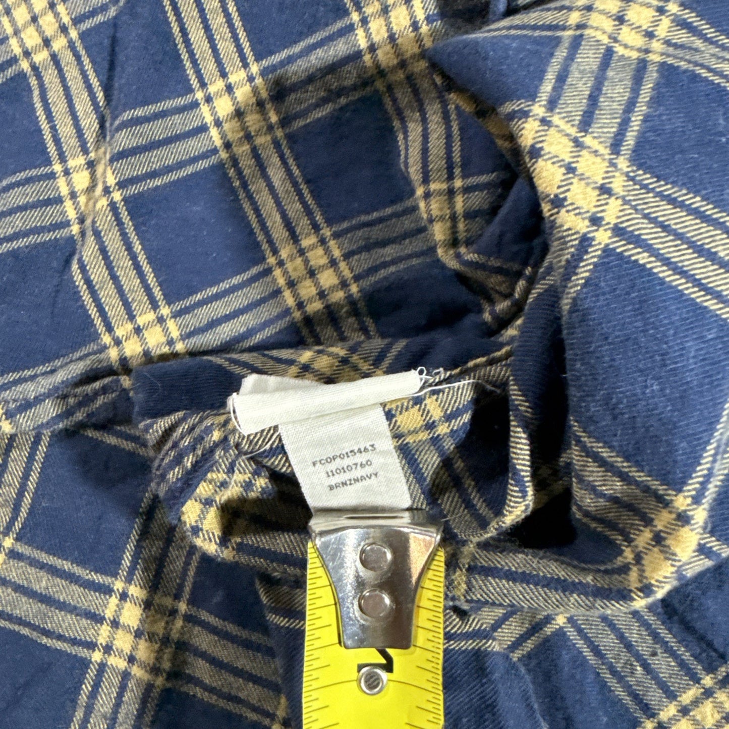 CC Filson Flannel Medium Weight Button Up Shirt Blue & Bronze Men’s XXXL