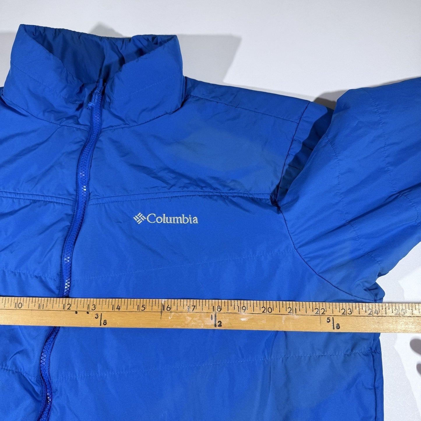 Columbia Omni-Heat Insulated Puffer Jacket Men’s Large Blue Full Zip Winter Coat