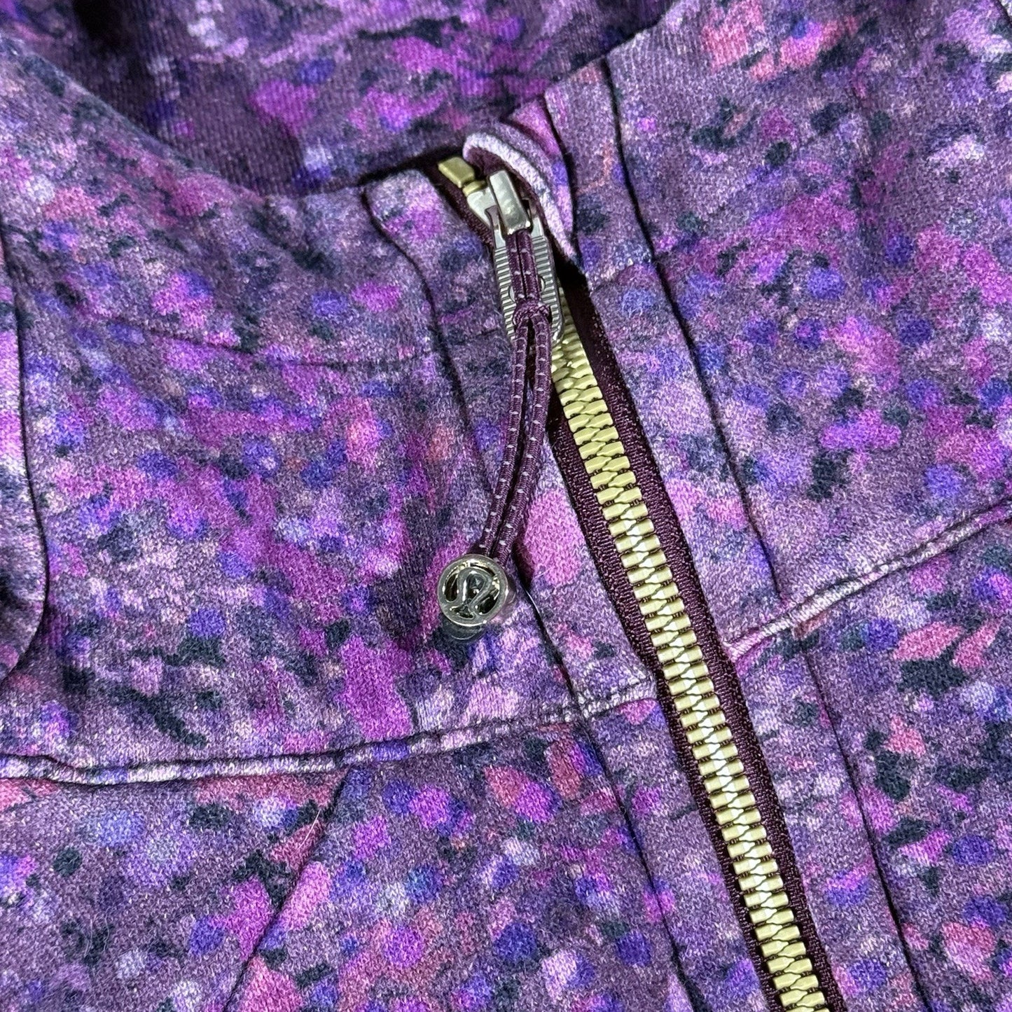 RARE Lululemon Scuba Hoodie II Women’s 12 Purple Floral Spritz Print Zip Jacket