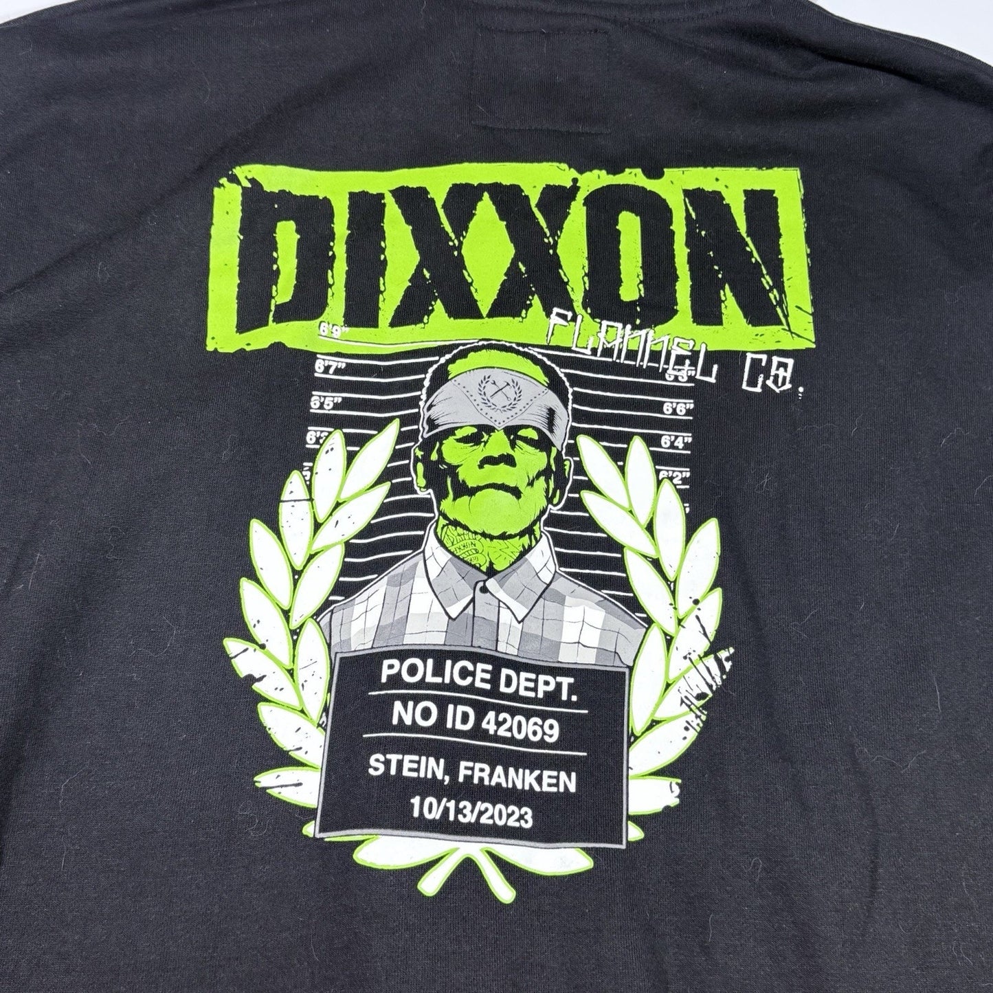 Dixxon Hoodie XL Deadly Quality Zip Up Frankenstein Graphic Black Sweatshirt