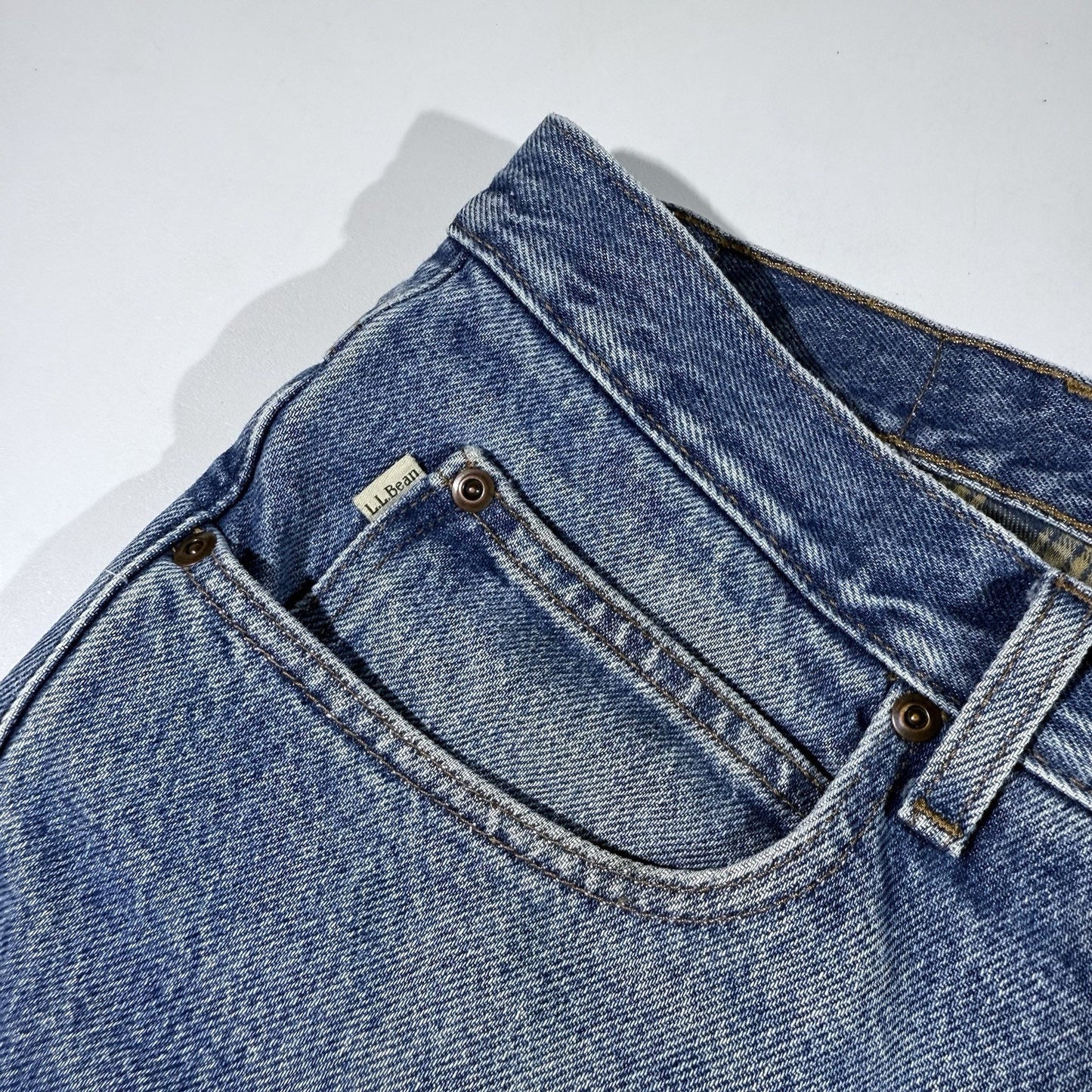 L.L. Bean Classic Fit Flannel Lined Jeans Men’s 42x29 Blue Denim