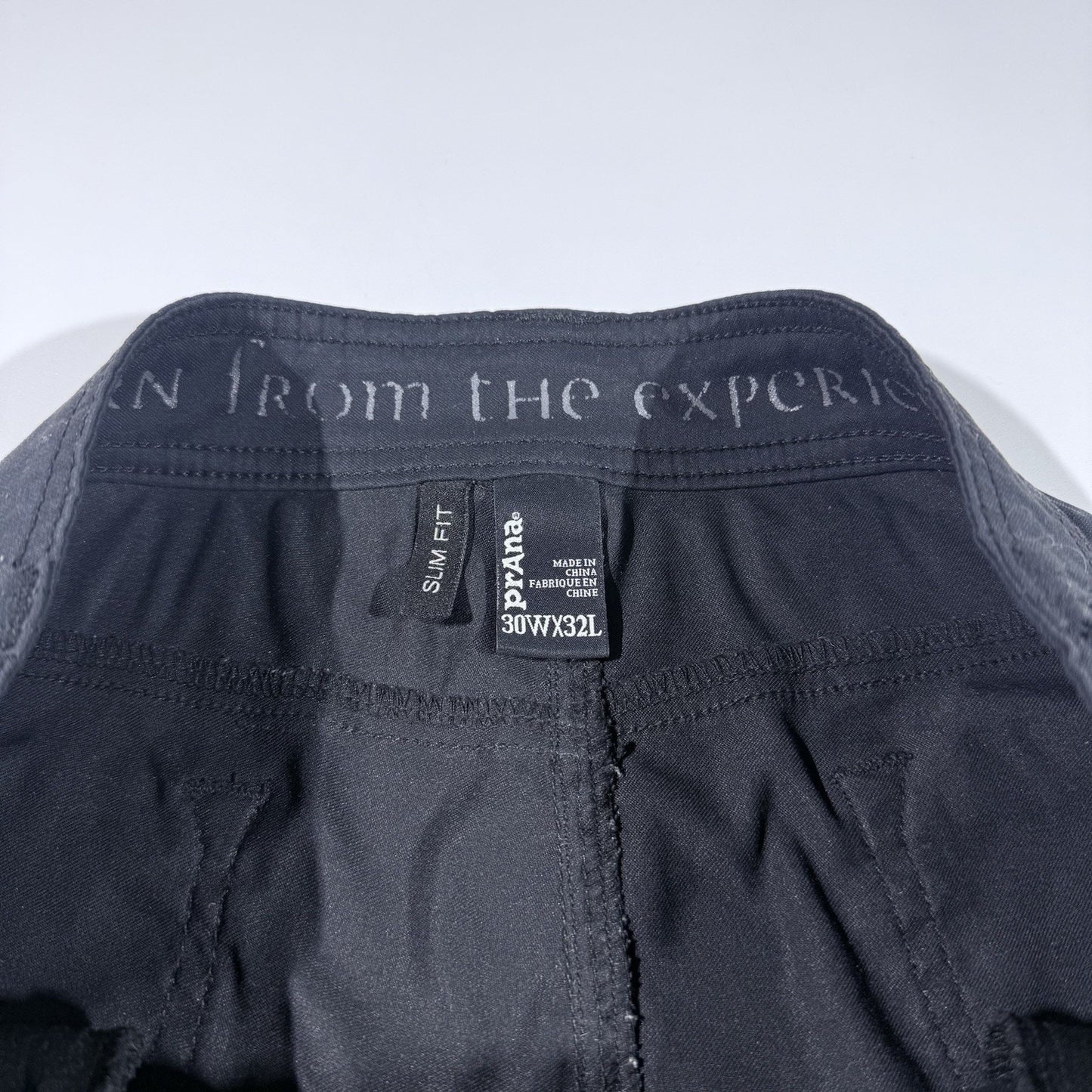 prAna Pants Mens 30x32 Black Gray Slim Fit Nylon Outdoor Hiking Travel Climbing