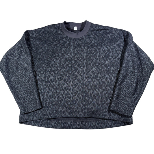 Lululemon Women’s Size 8 Textured Jacquard Crewneck Pullover Black/Obsidian