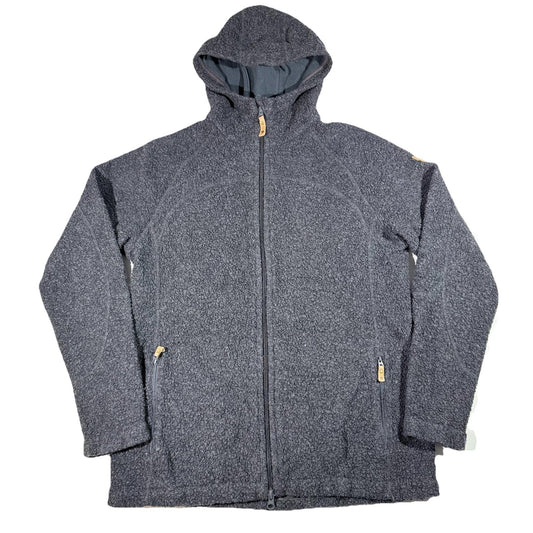 Fjallraven Kaitum Fleece Jacket Women’s Large Green Full Zip Hooded Wool Blend