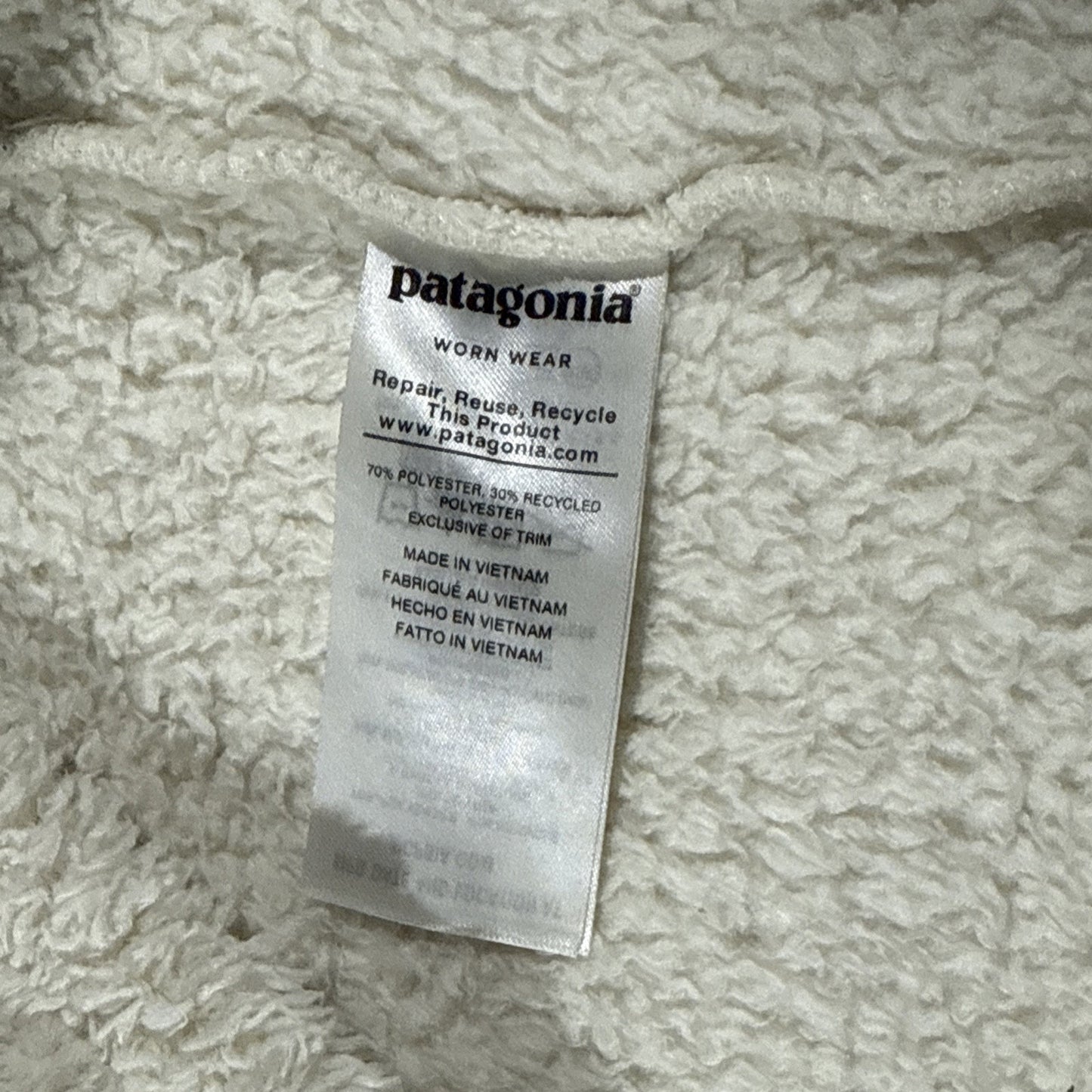 Patagonia Los Gatos Women Size Small White Fleece 1/4 Zip Pullover STY25235FA19