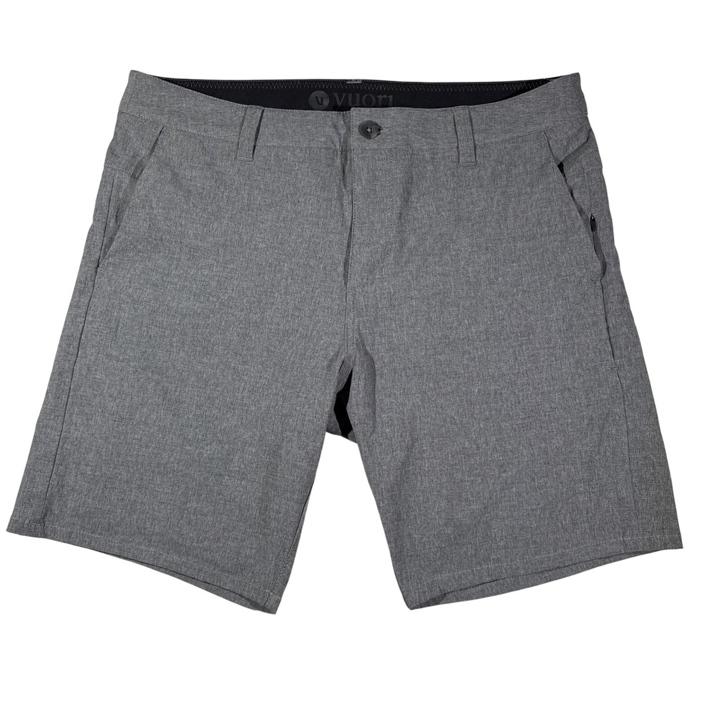 Vuori Aim Performance Chino Shorts Men Size 33 Lt Gray Stretch Sport Golf V368