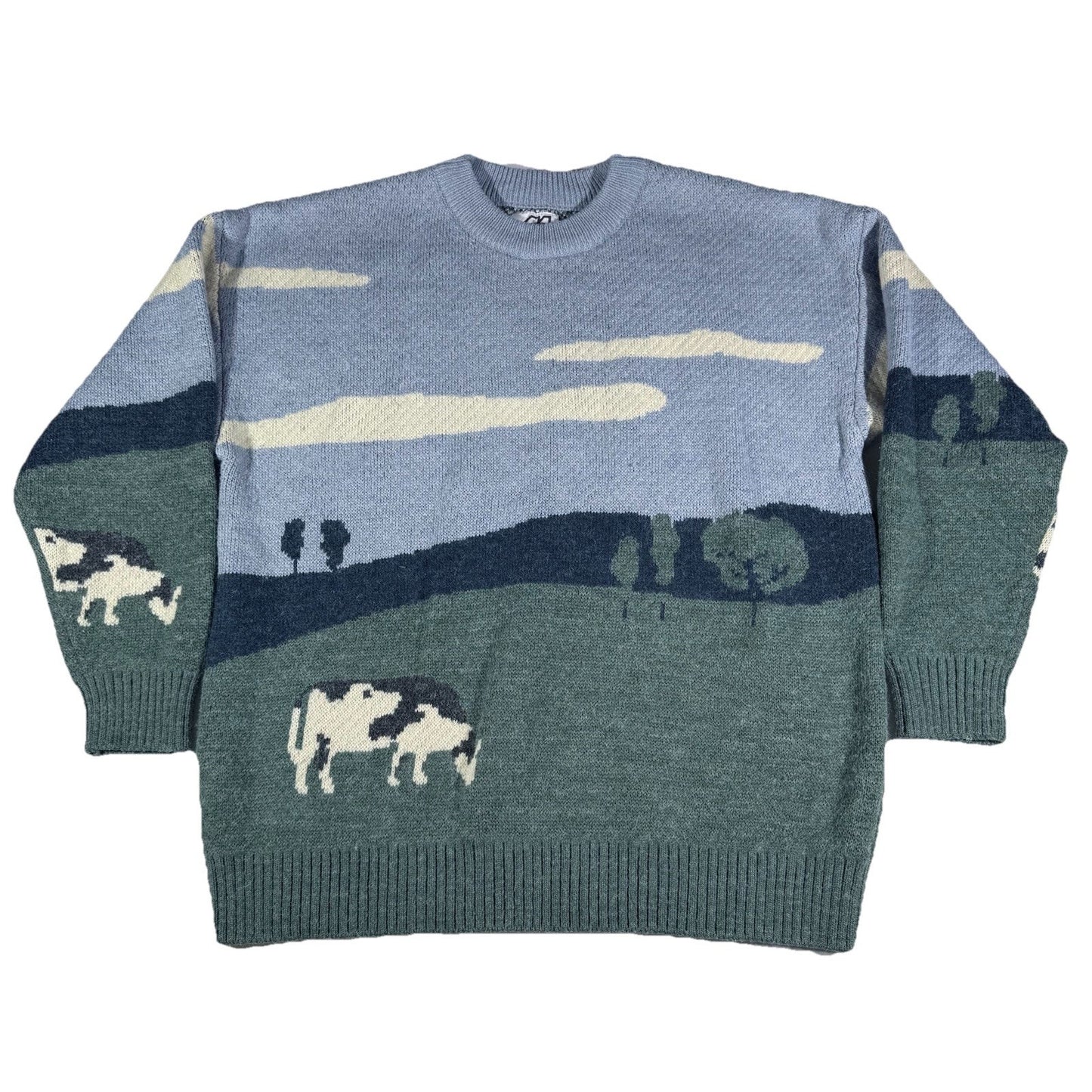 Adam Freak High Street Fashion Cow Pasture Knit Sweater Size Large