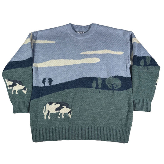 Adam Freak High Street Fashion Cow Pasture Knit Sweater Size Large